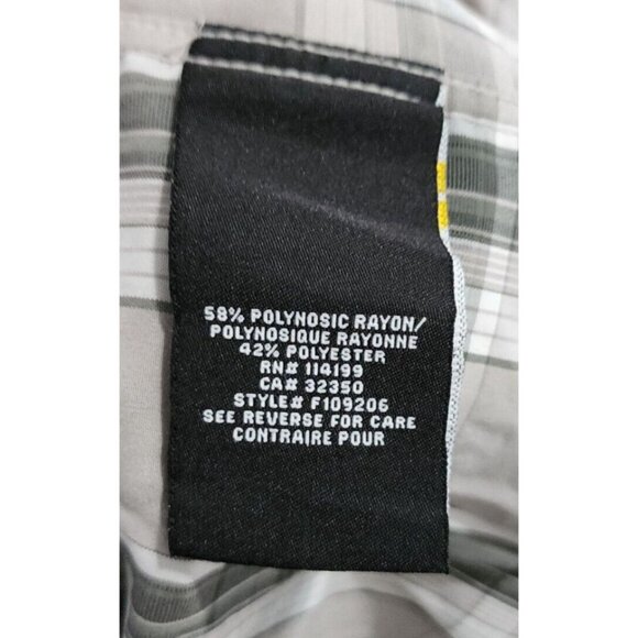 Quicksilver Gray Plaid Short Sleeve Pocket Button Up Shirt Size XXL - Picture 8 of 10